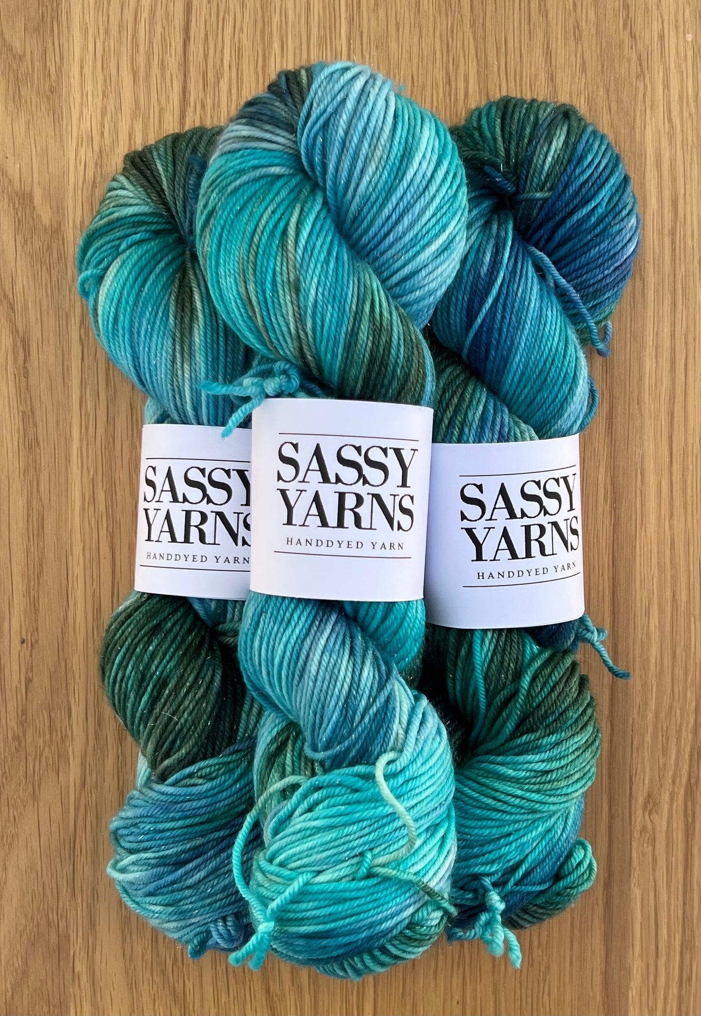Merino DK Sølv Glitter - Ocean