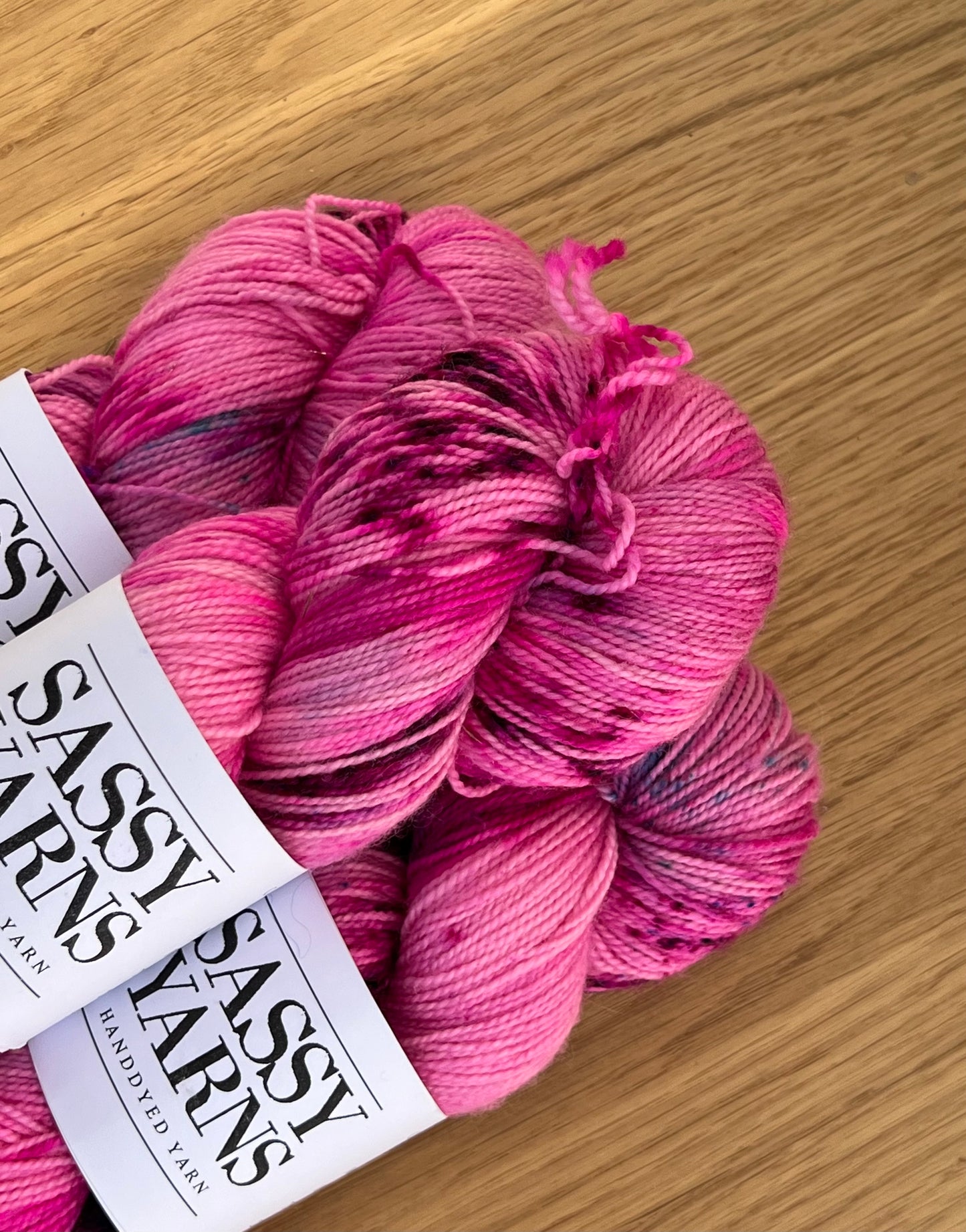 Merino Sølv Glitter Sock - Magenta