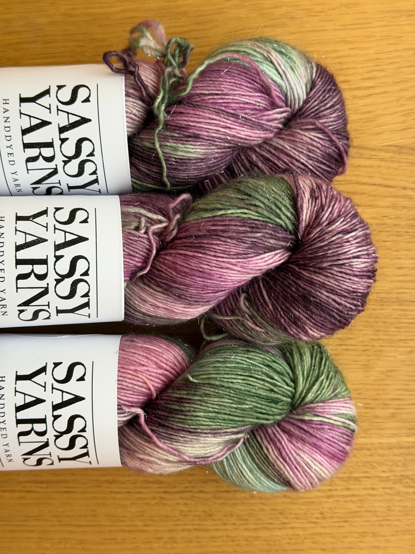 Merino Singles glitter - Brombær