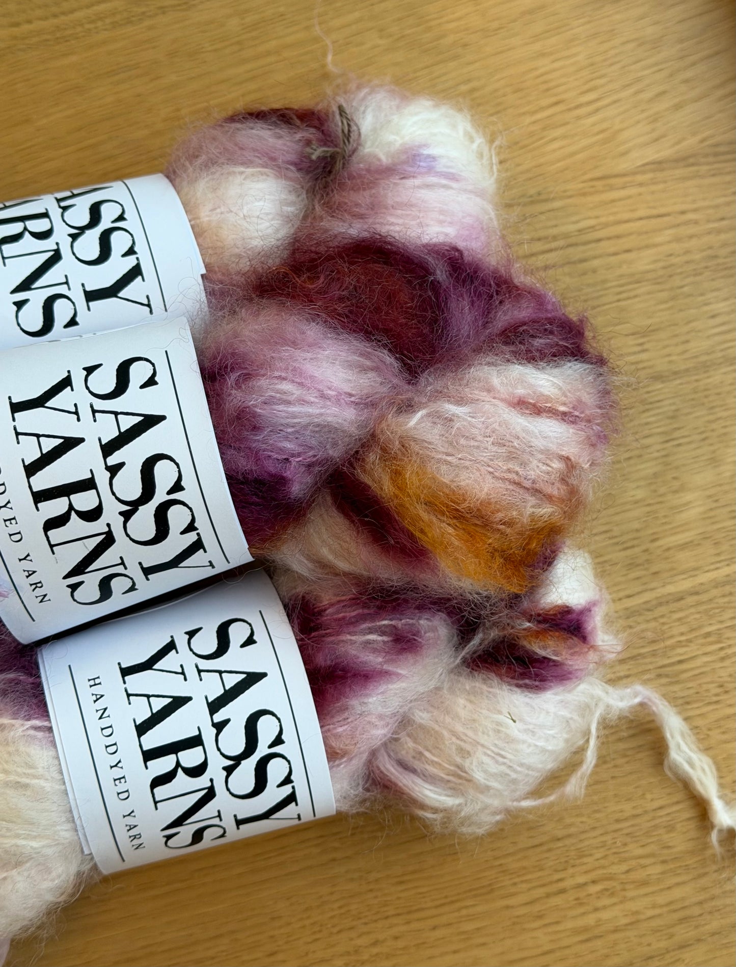 Chunky/fed Mohair - Kirsebærtræ