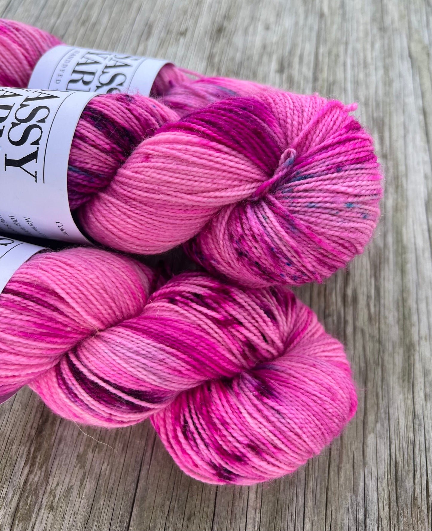 Merino Sølv Glitter Sock - Magenta - View 2