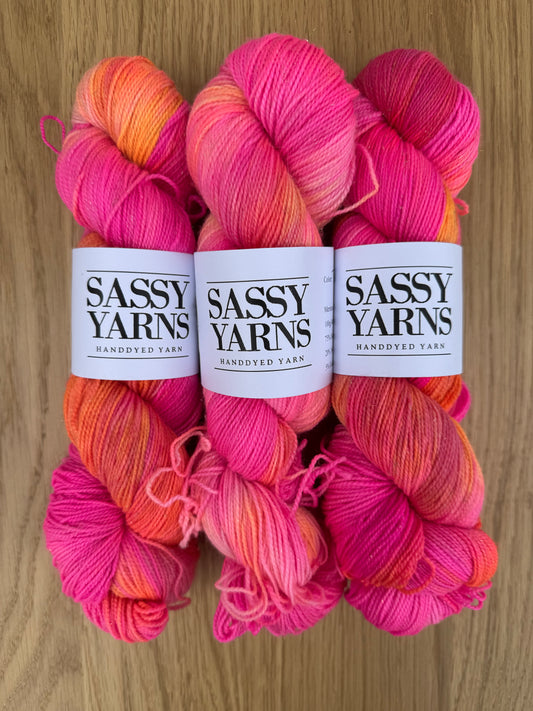 Merino Guld Glitter Sock - Tequila Sunrise