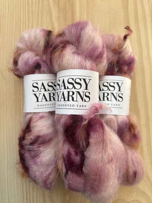 Chunky/fed Mohair - Kirsebærtræ