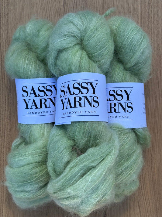 Chunky/fed Mohair - Lys Grøn