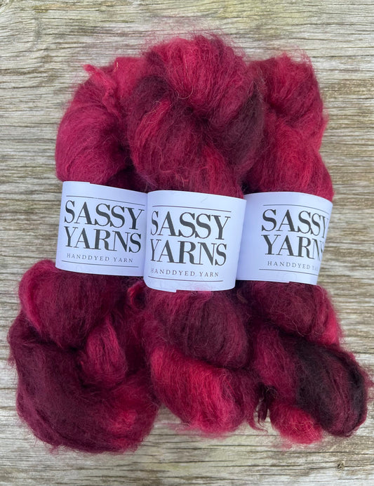 Chunky/fed Mohair - Rødvin