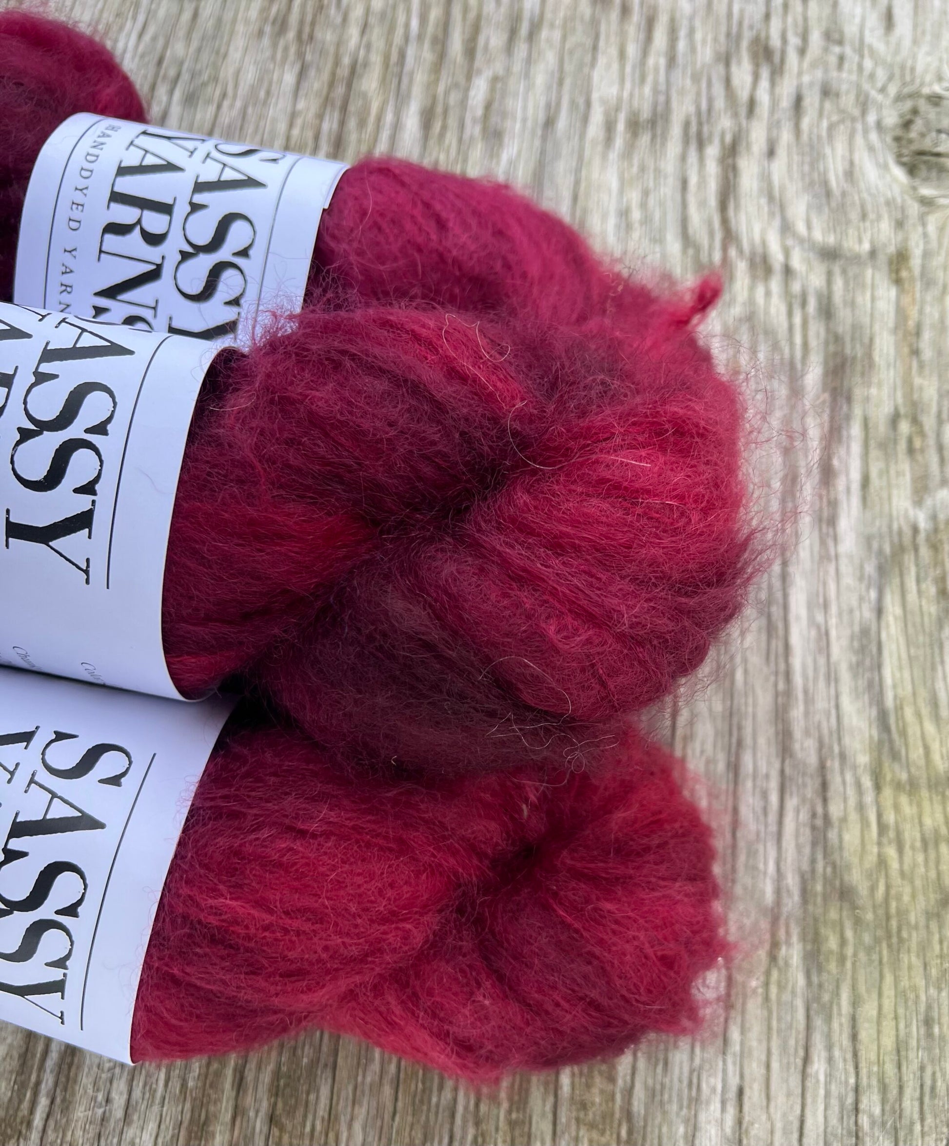Chunky/fed Mohair - Rødvin - View 2