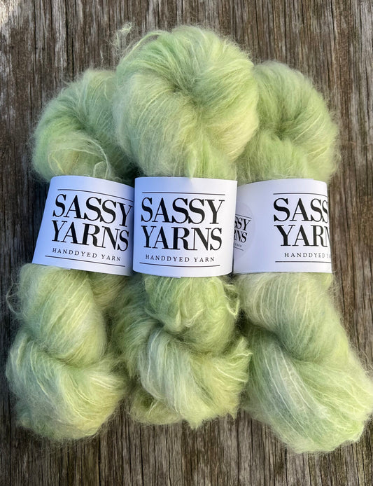 Chunky/fed Mohair - Lys Grøn