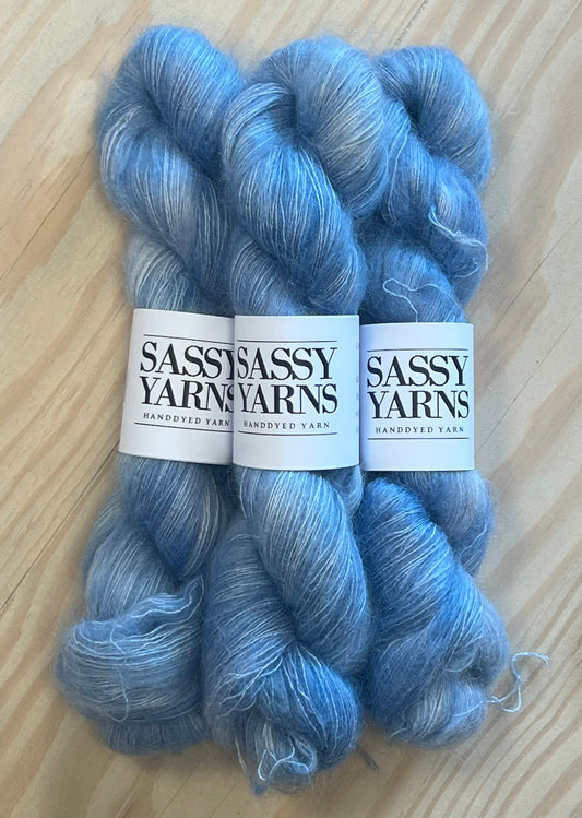 Kid silk mohair - Isblå