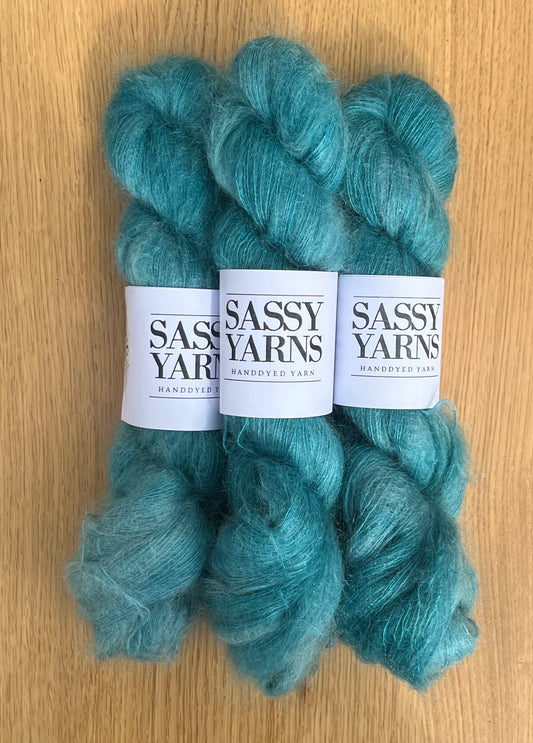 Kid silk mohair - Påfugl
