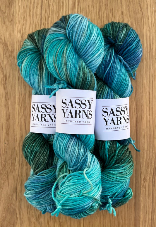 Merino DK Sølv Glitter  - Ocean