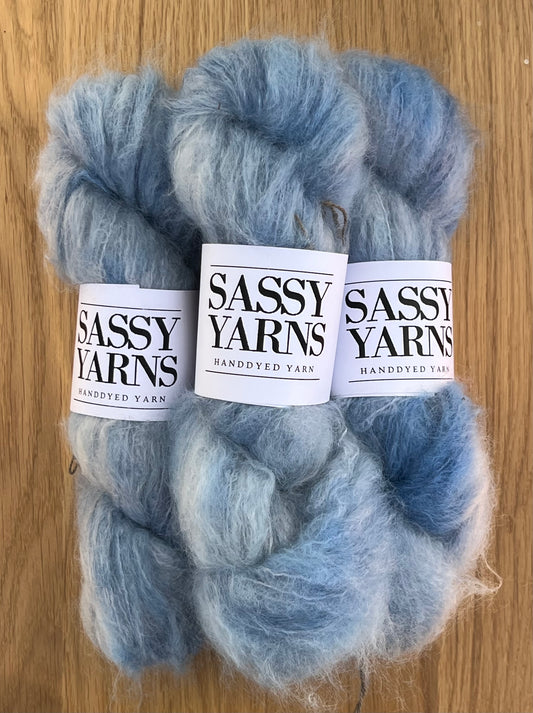 Chunky/fed Mohair - Isblå