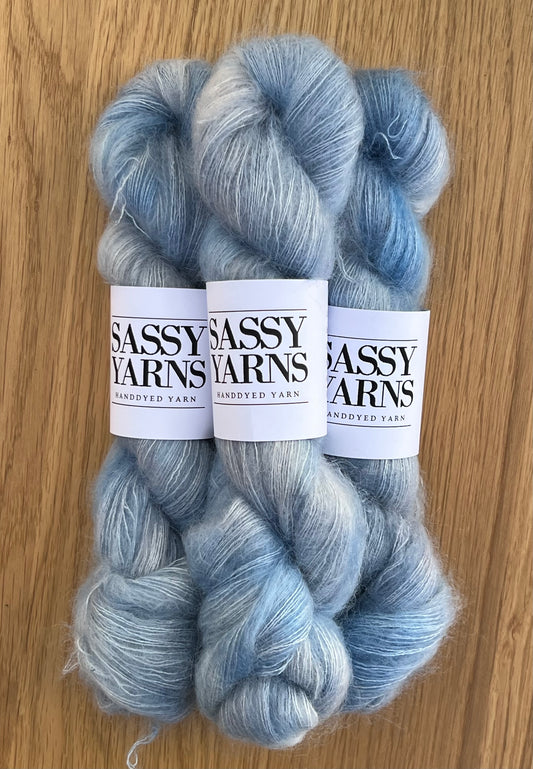 Kid silk mohair - Isblå