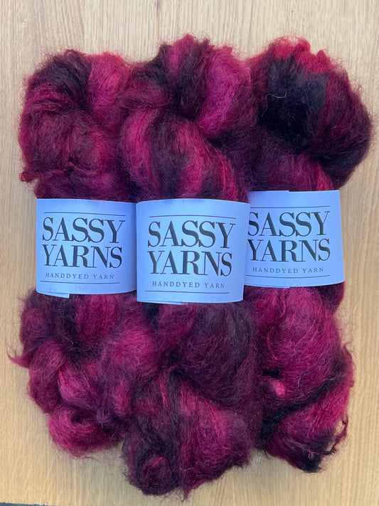 Chunky/fed Mohair - Rødvin