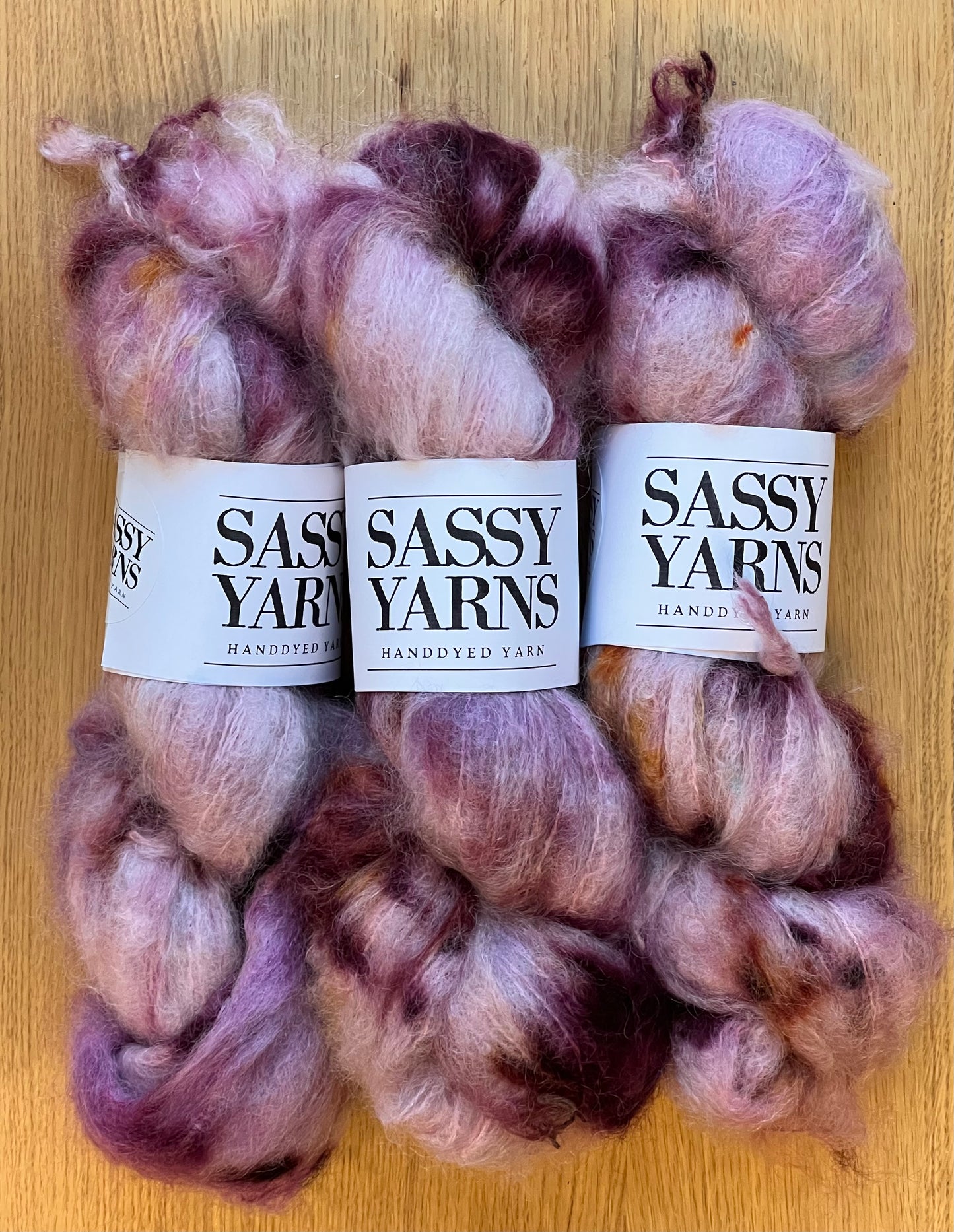 Chunky/fed Mohair - Kirsebærtræ
