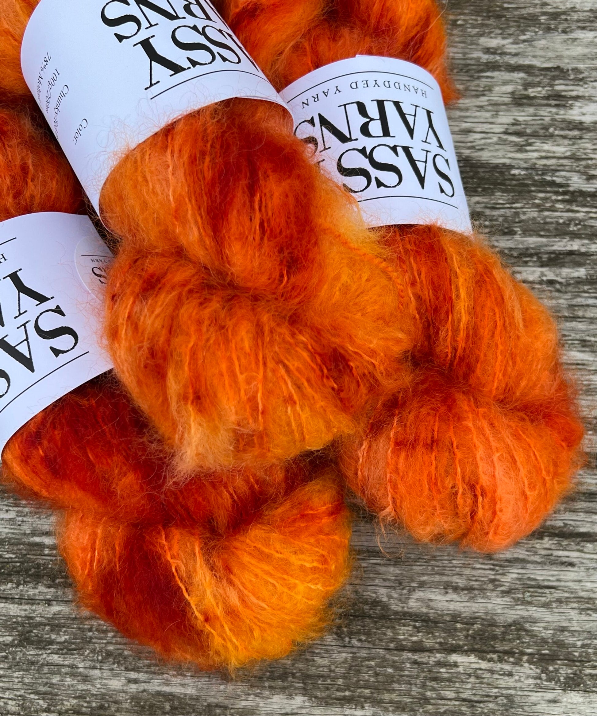 Chunky/fed Mohair - Orange ild - View 2