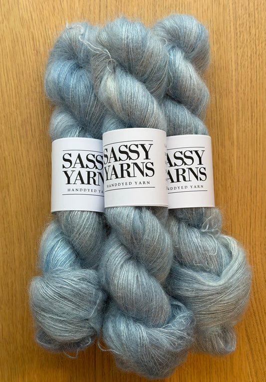 Kid silk mohair - Isblå