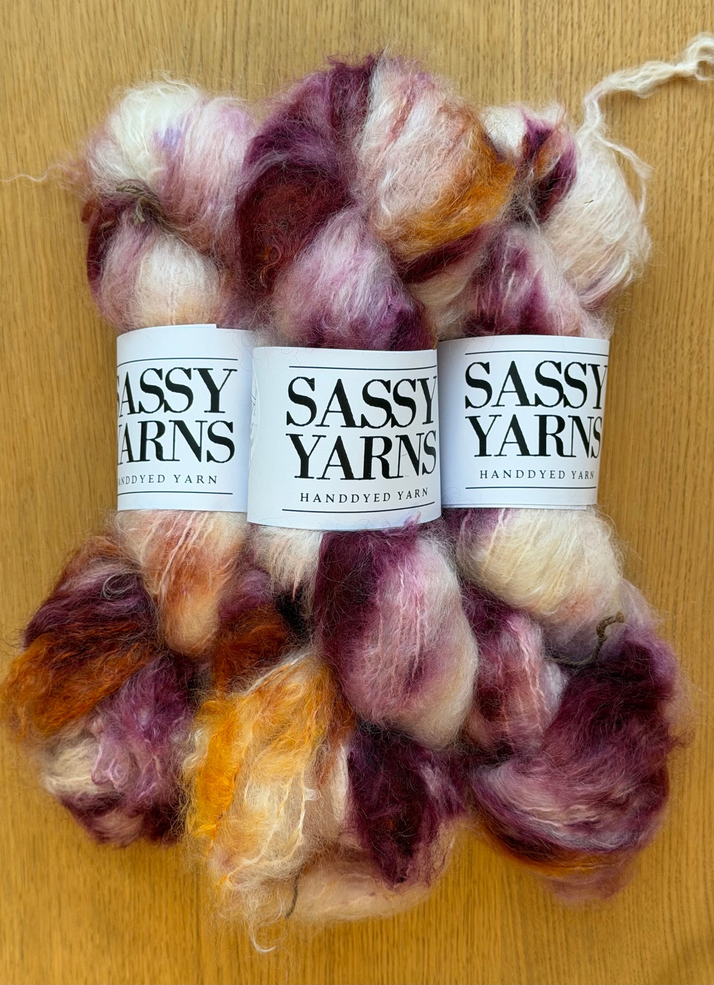 Chunky/fed Mohair - Kirsebærtræ