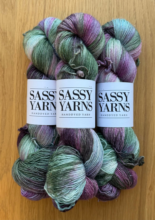 Merino Singles glitter - Brombær