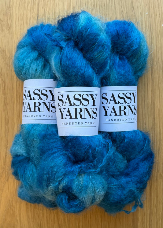 Chunky/fed Mohair - Påfugl