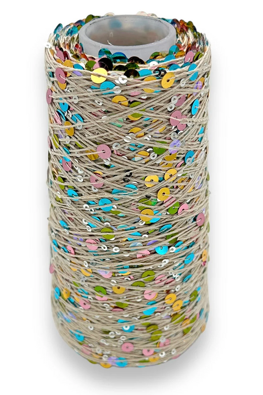 Wolle Halle Paillette - Multi Beige