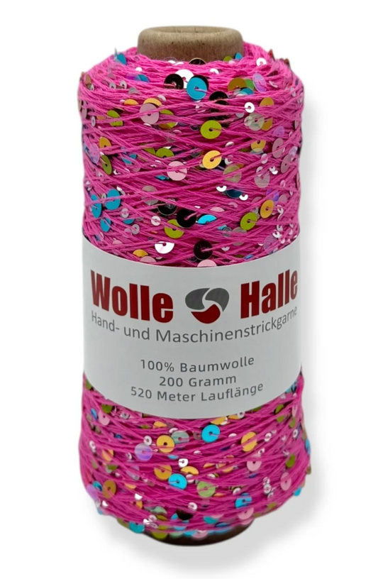 Wolle Halle Paillette - Multi Pink