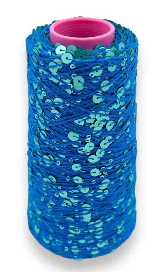 Wolle Halle Paillette - Isola blå