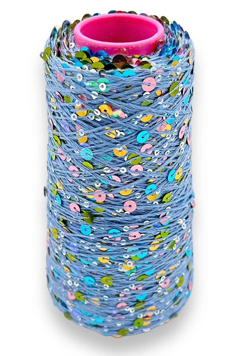 Wolle Halle Paillette - Multi blå