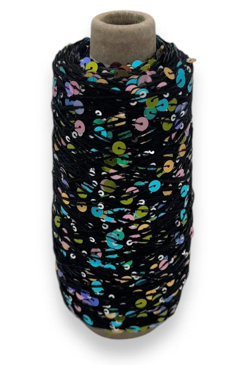 Wolle Halle Paillette - Sort multi