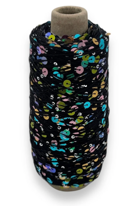 Wolle Halle Paillette - Sort multi