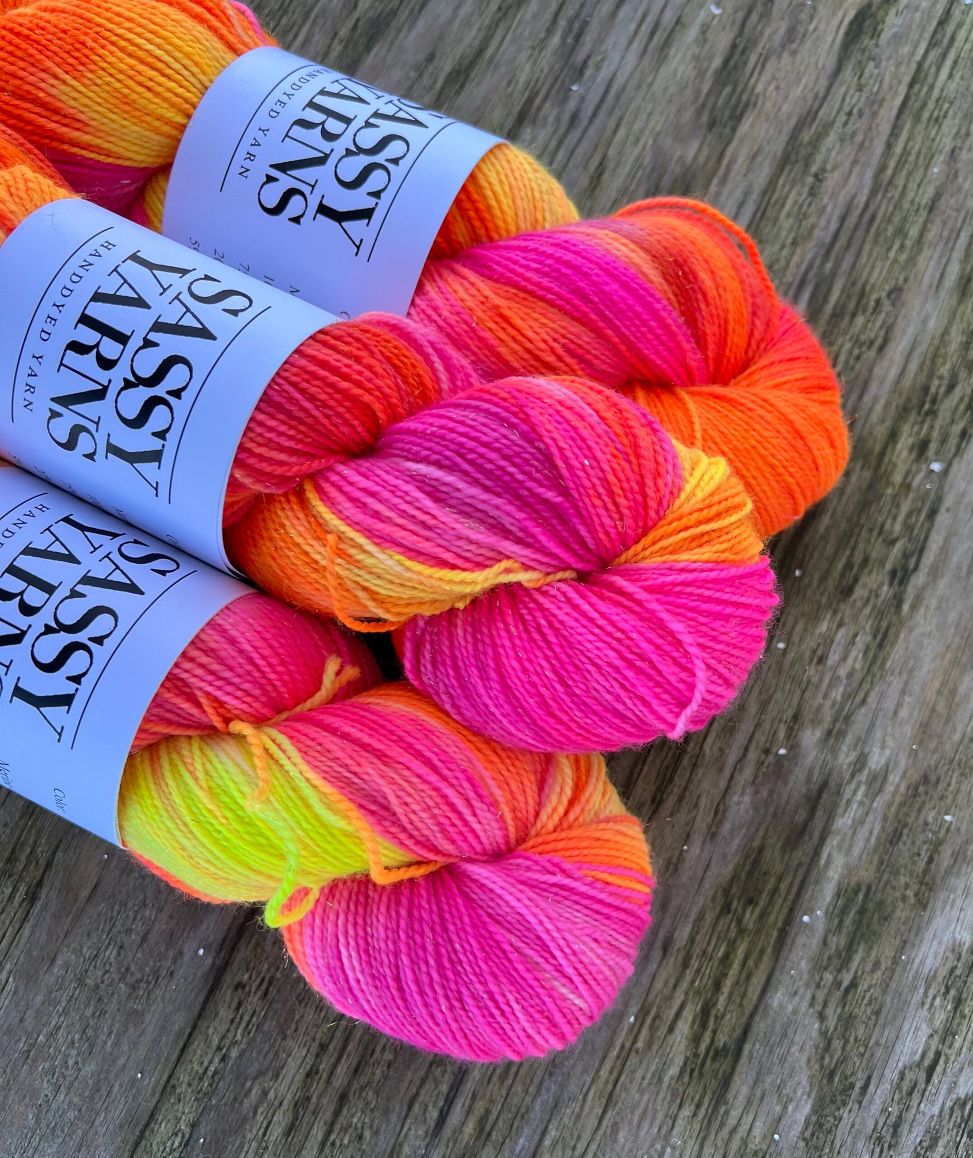 Merino Guld Glitter Sock - Tequila Sunrise - View 2