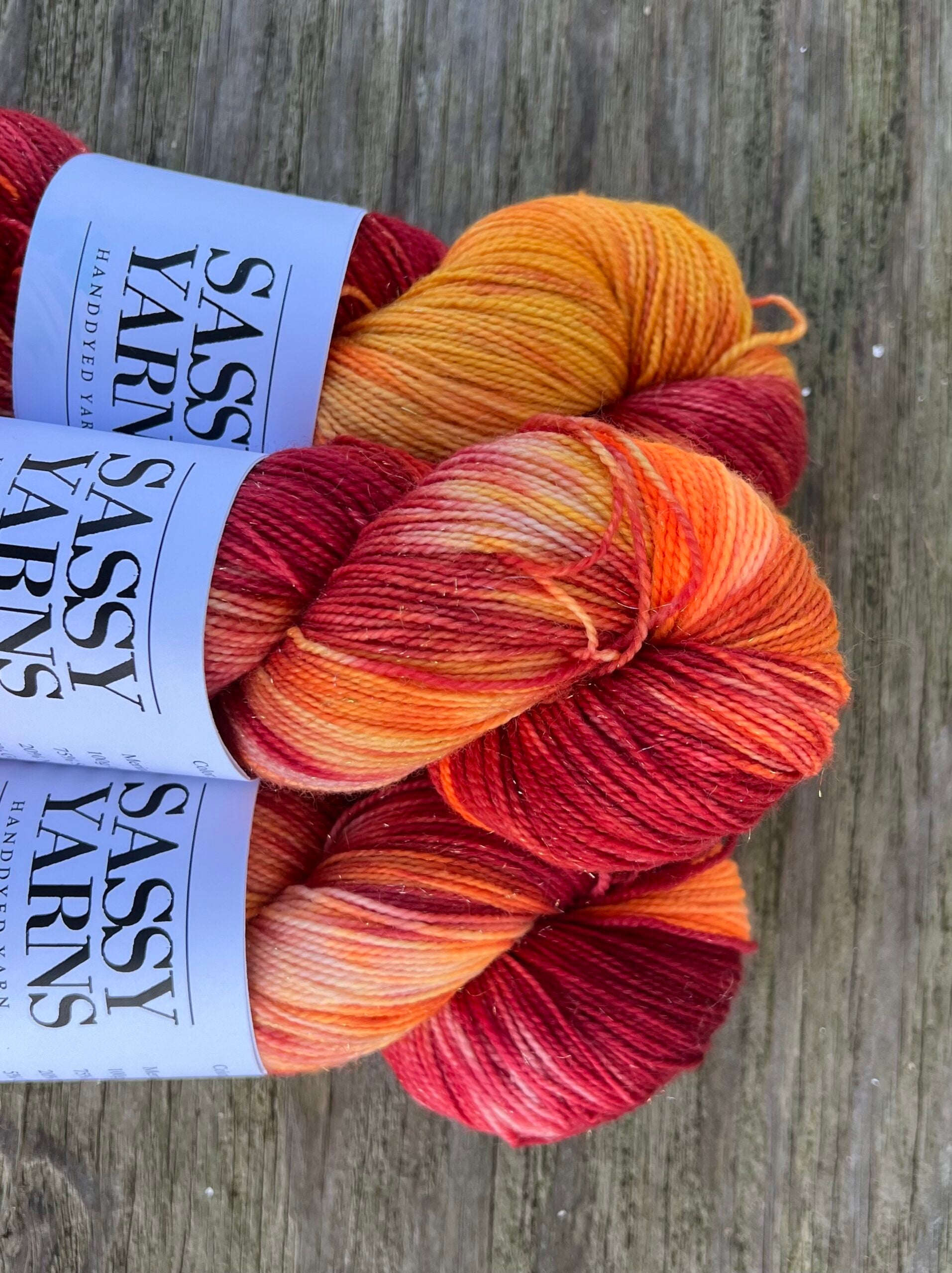 Merino Guld Glitter Sock - Ild - View 2