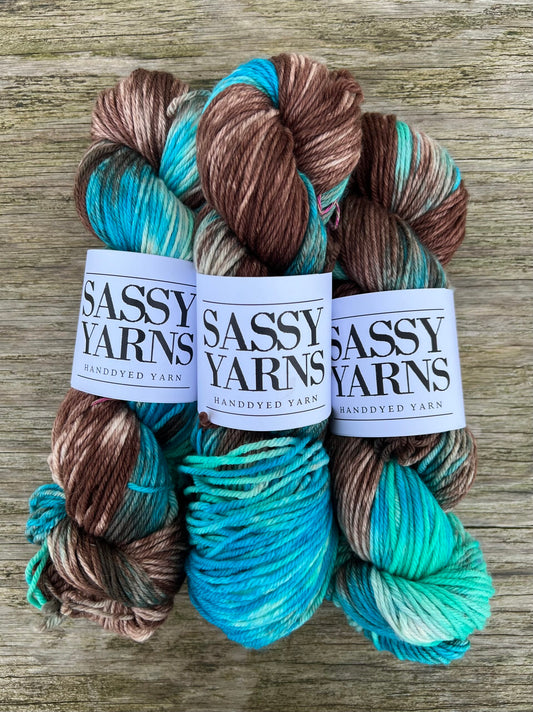 Merino DK - Brun/turkis