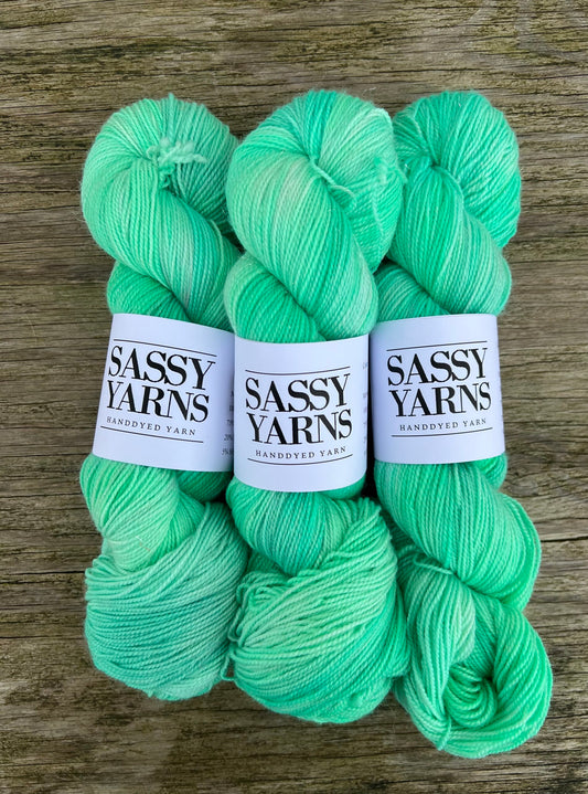 Merino Sølv Glitter Sock - Minty