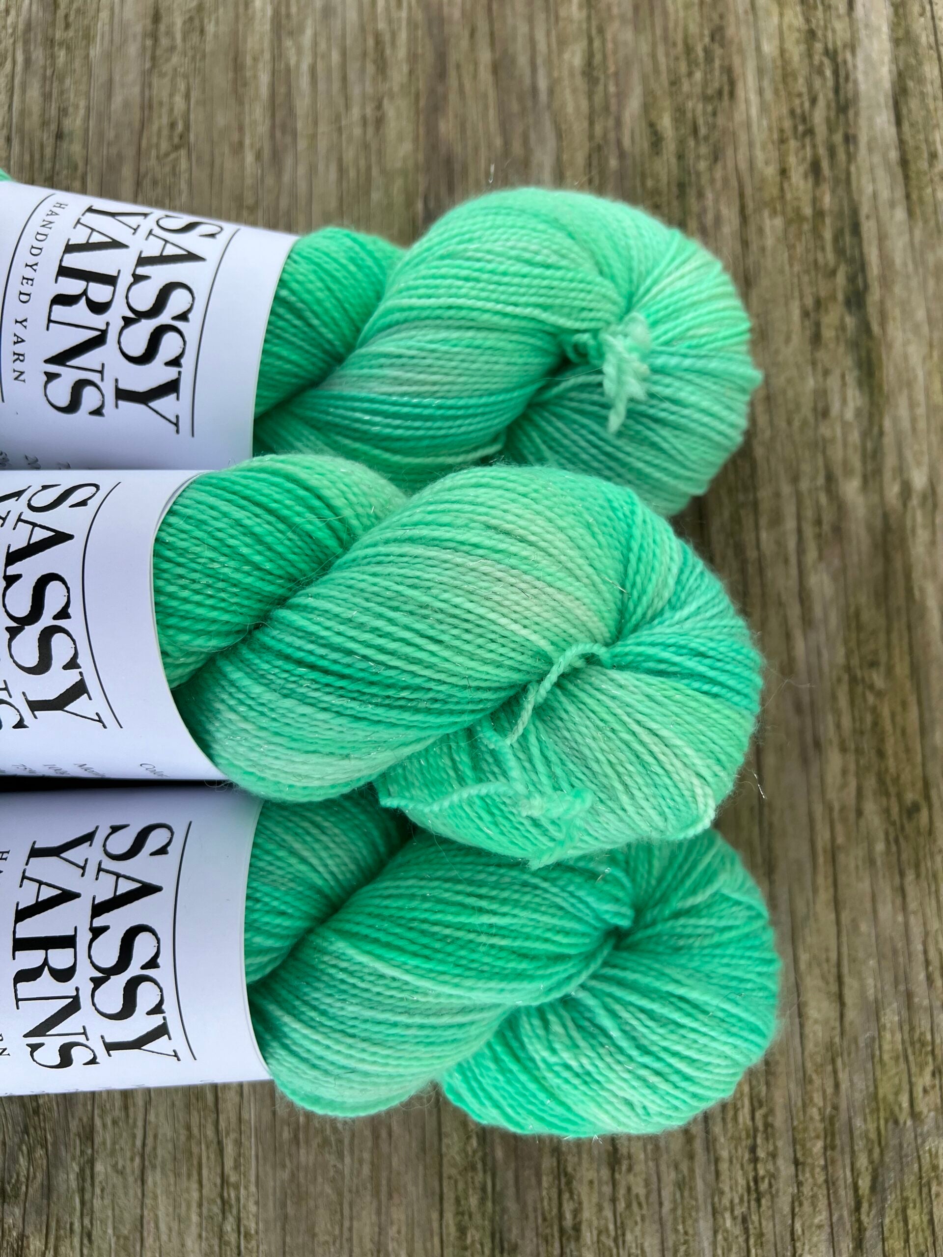 Merino Sølv Glitter Sock - Minty - View 2