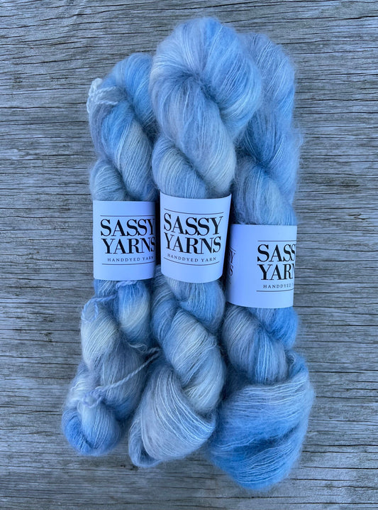 Kid silk mohair - Blå tåge