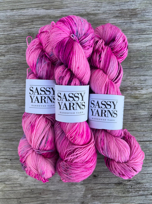 Merino Sølv Glitter Sock - Magenta