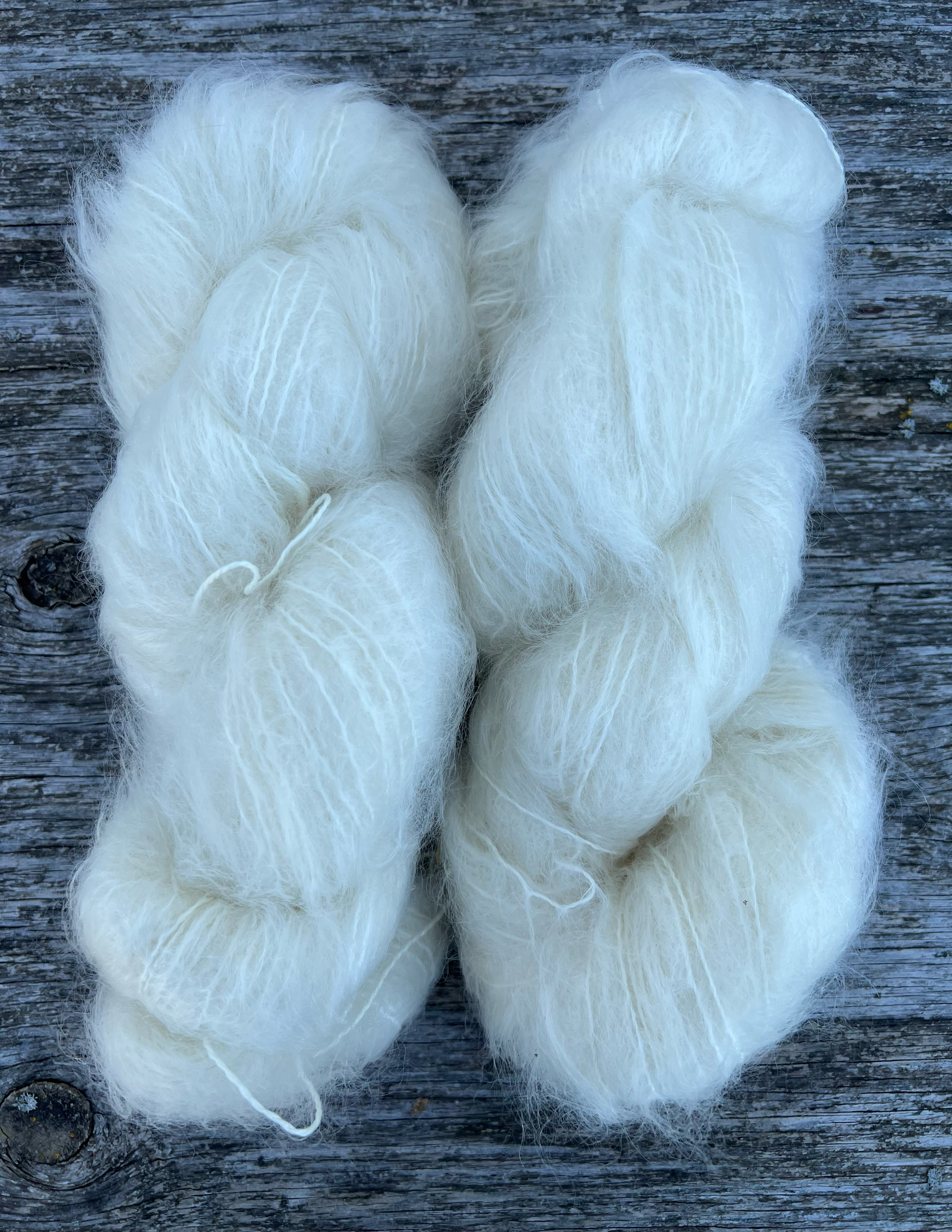 Chunky/fed Mohair - ufarvet