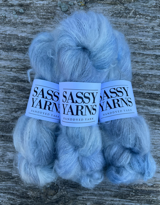 Chunky/fed Mohair - Blå tåge